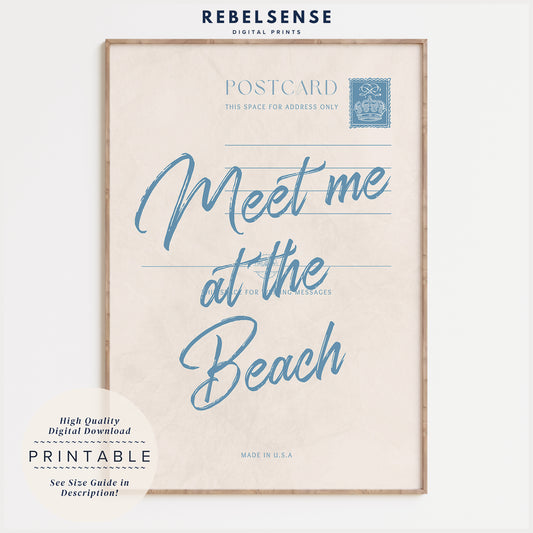 Blue Beach Postcard Print