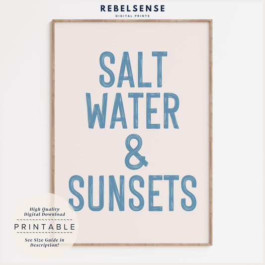 Blue Saltwater And Sunsets Print