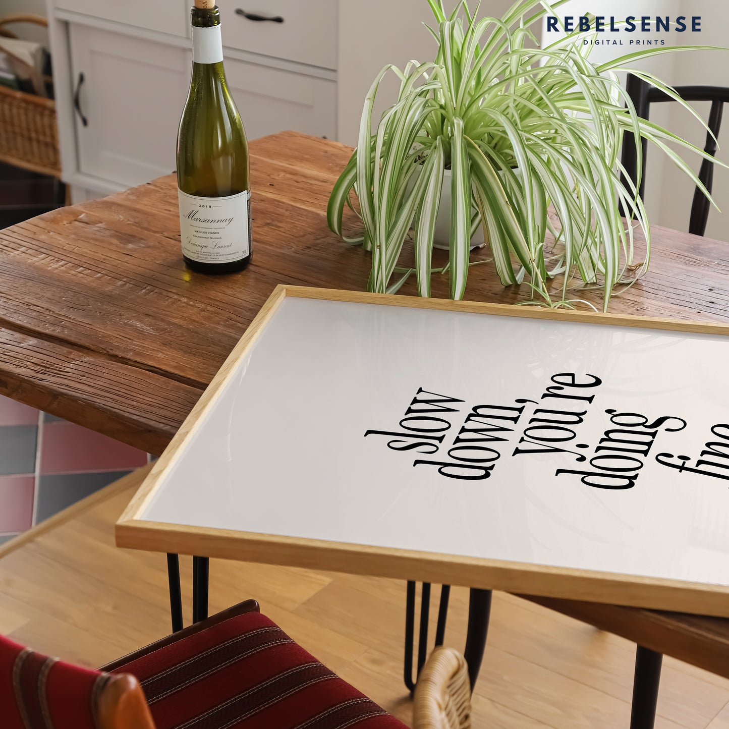 Black Slow Down Lyric Print