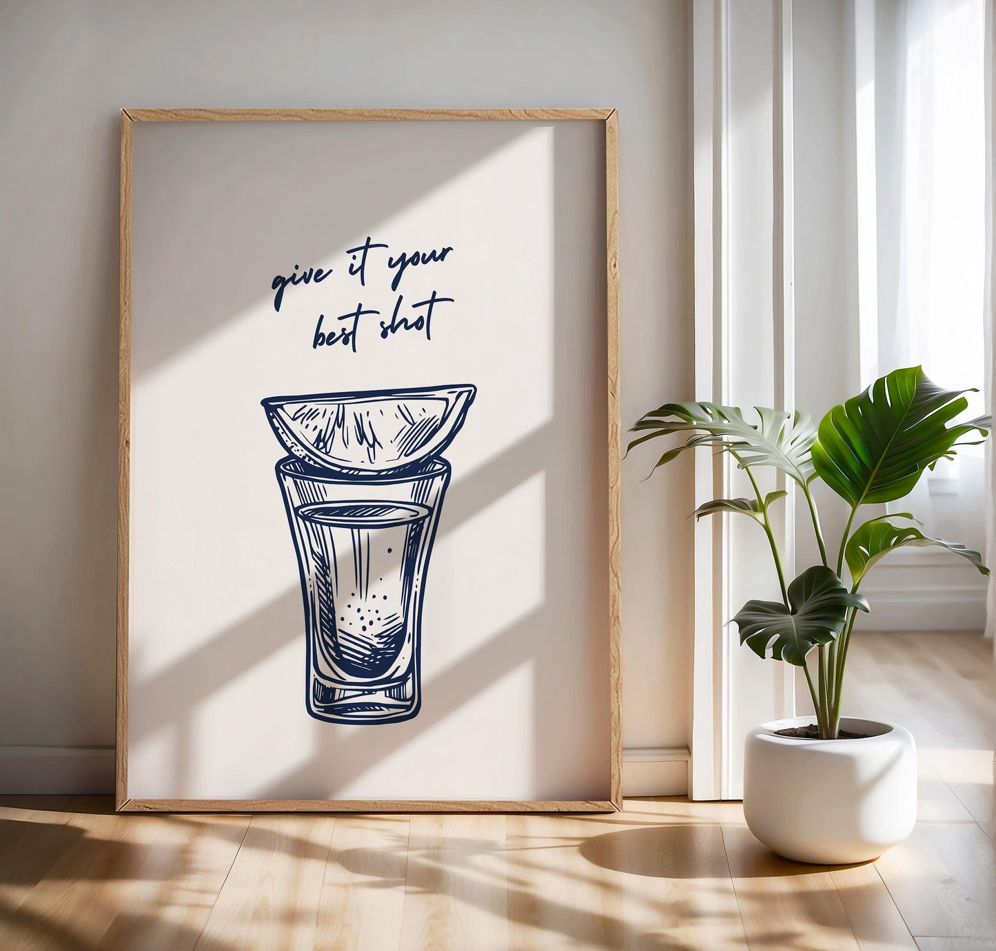 Blue Bar Cart Print