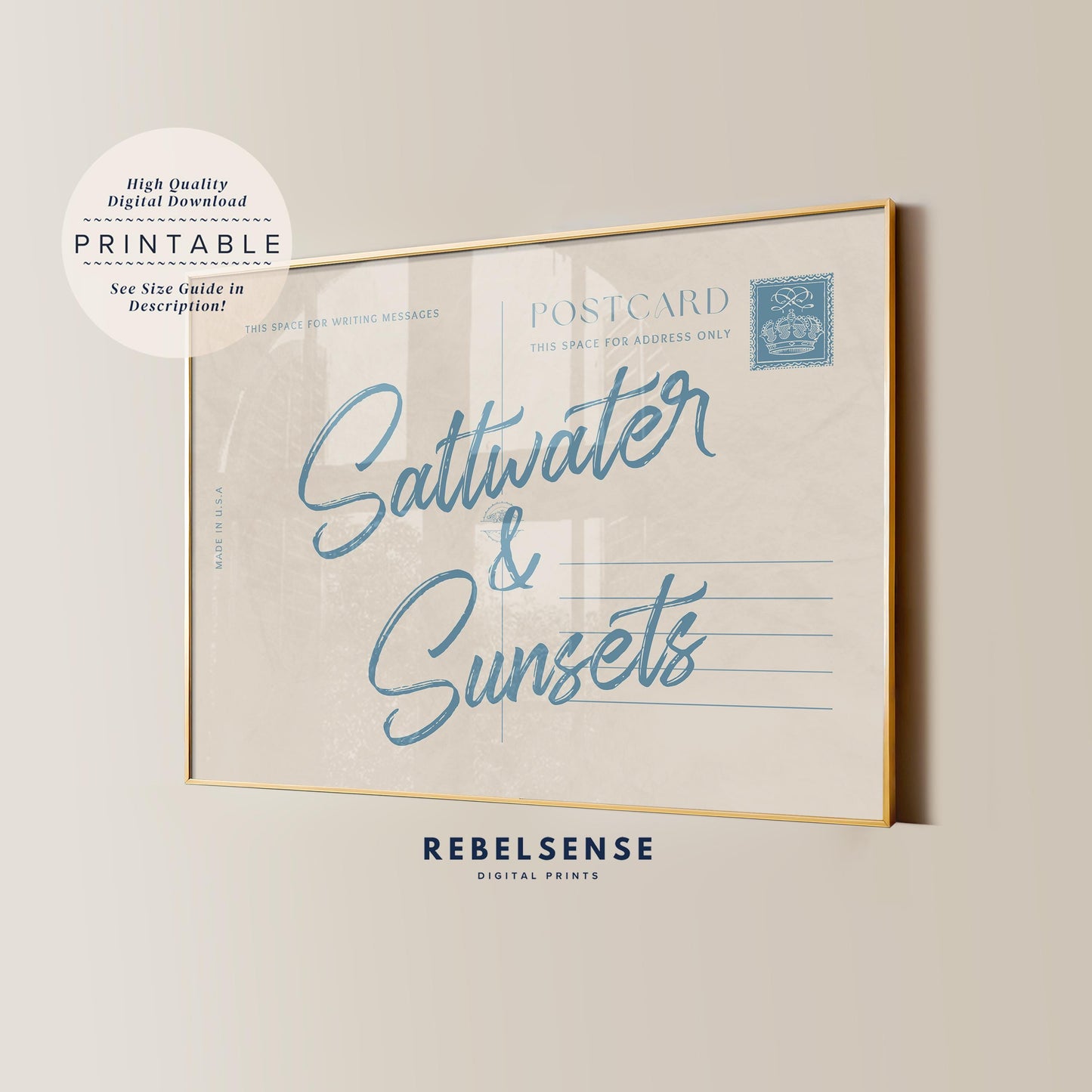 Light Blue Beachy Print