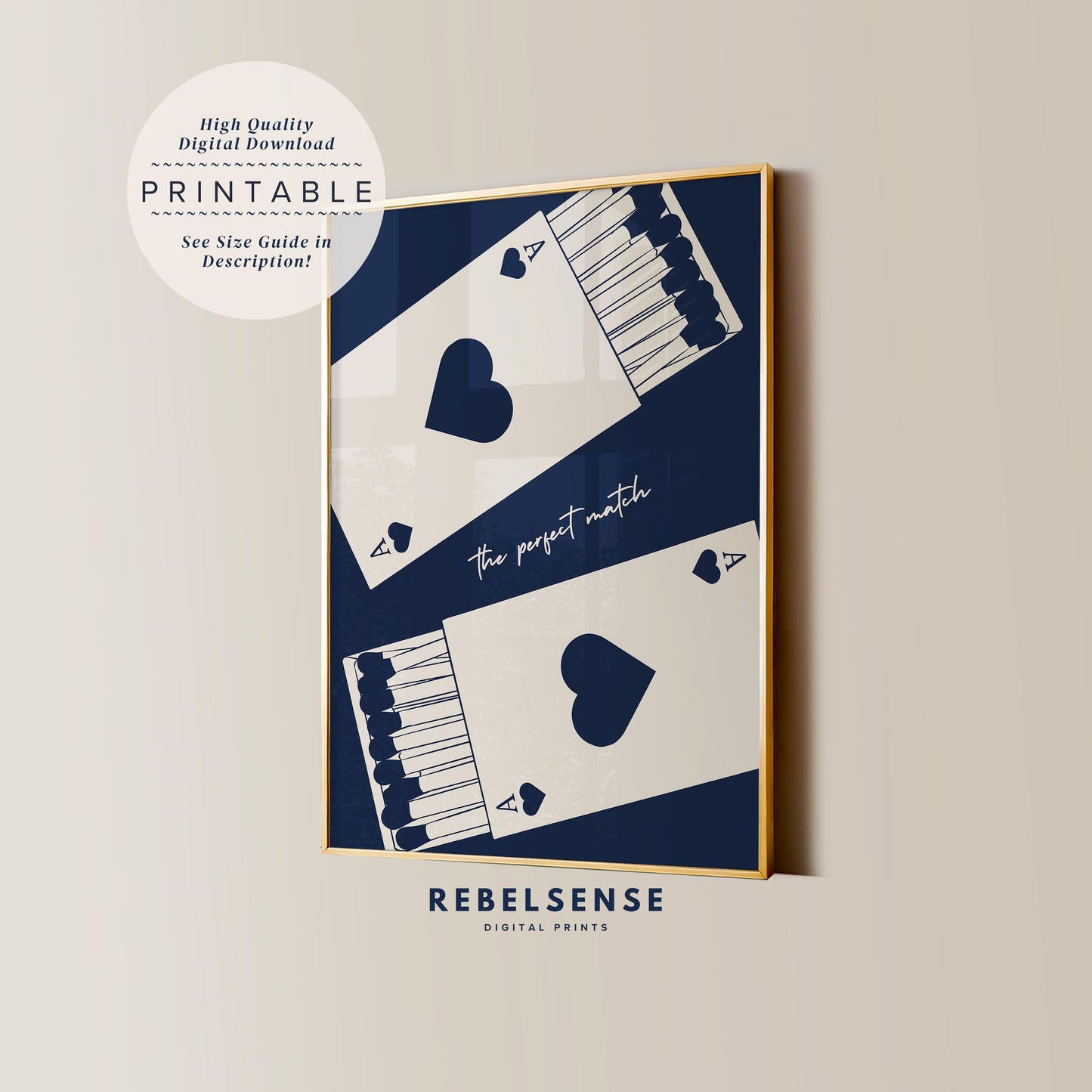 Blue Ace Card Matchbox Print