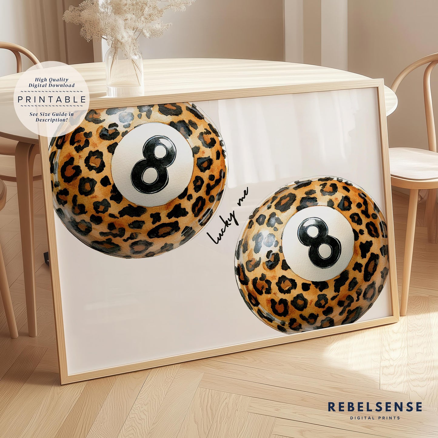 Leopard 8 Pool Ball Print