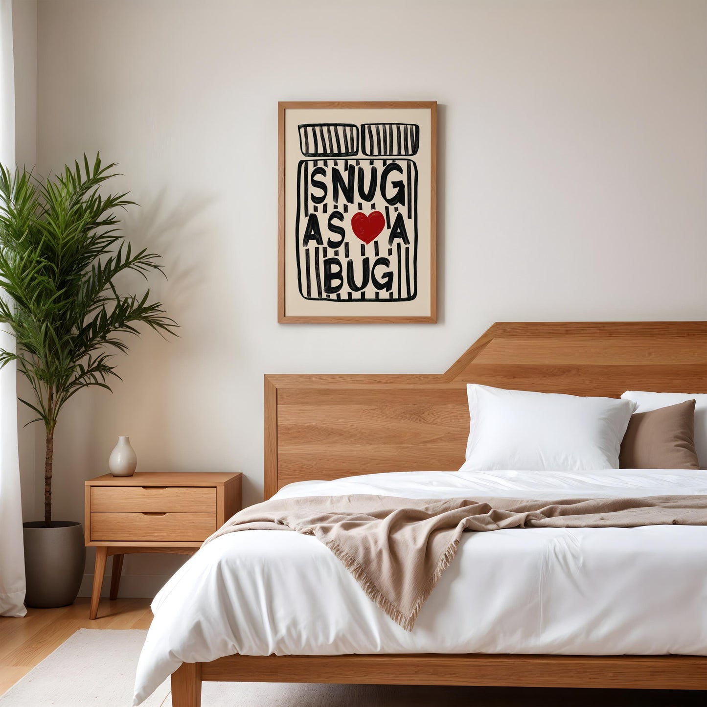 Snug As A Bug Print - Black