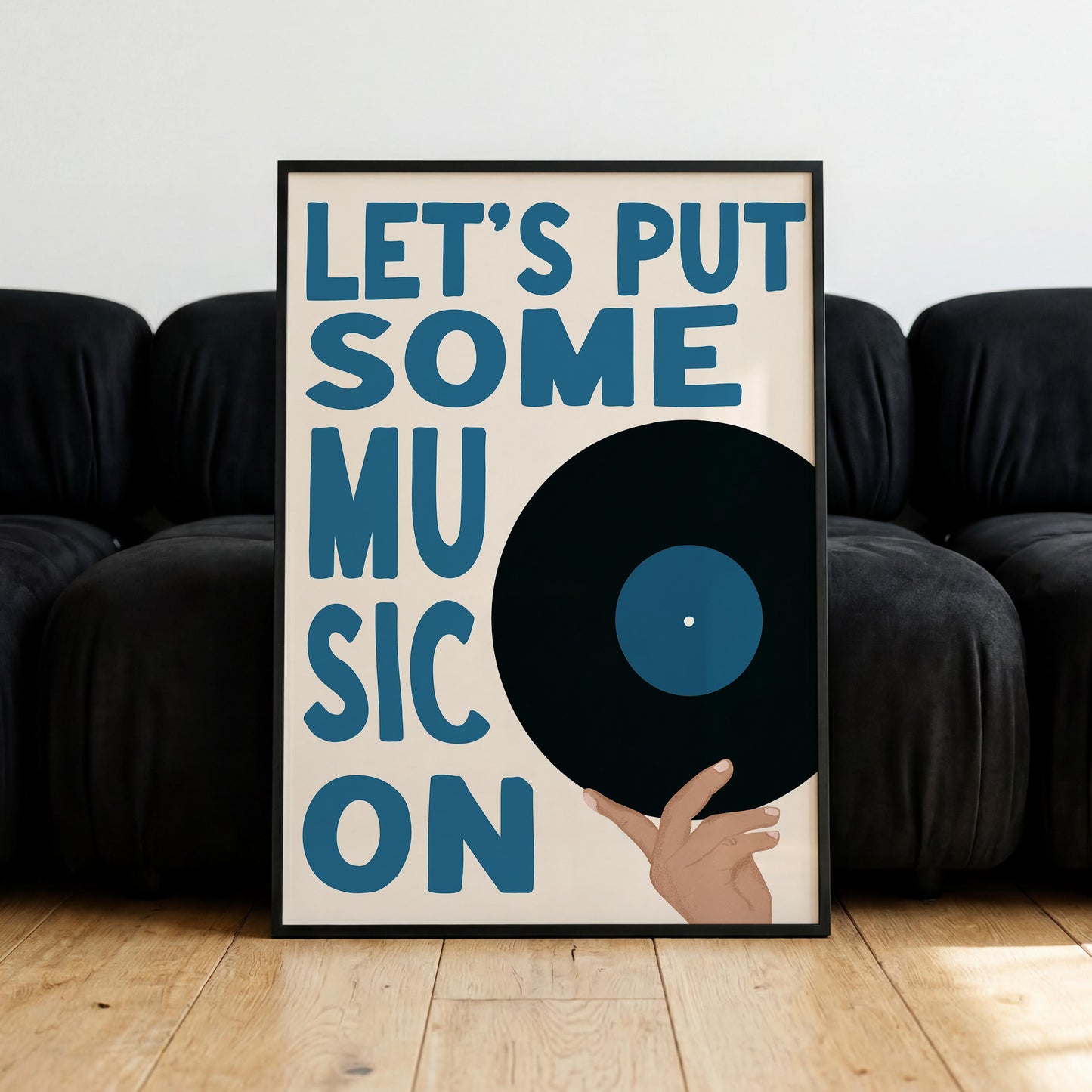 Blue "Let's Put Some Music On" Print