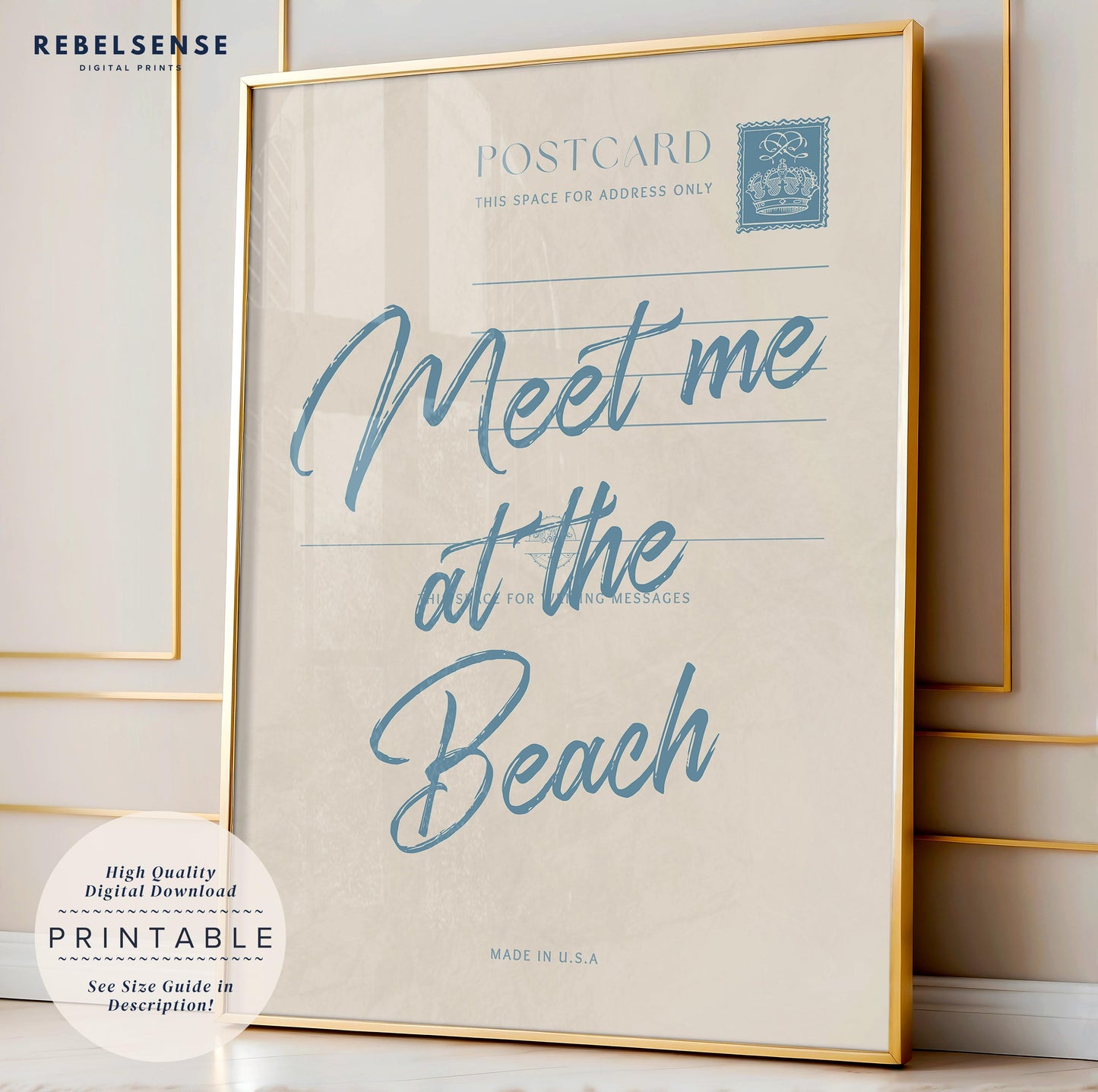 Blue Beach Postcard Print