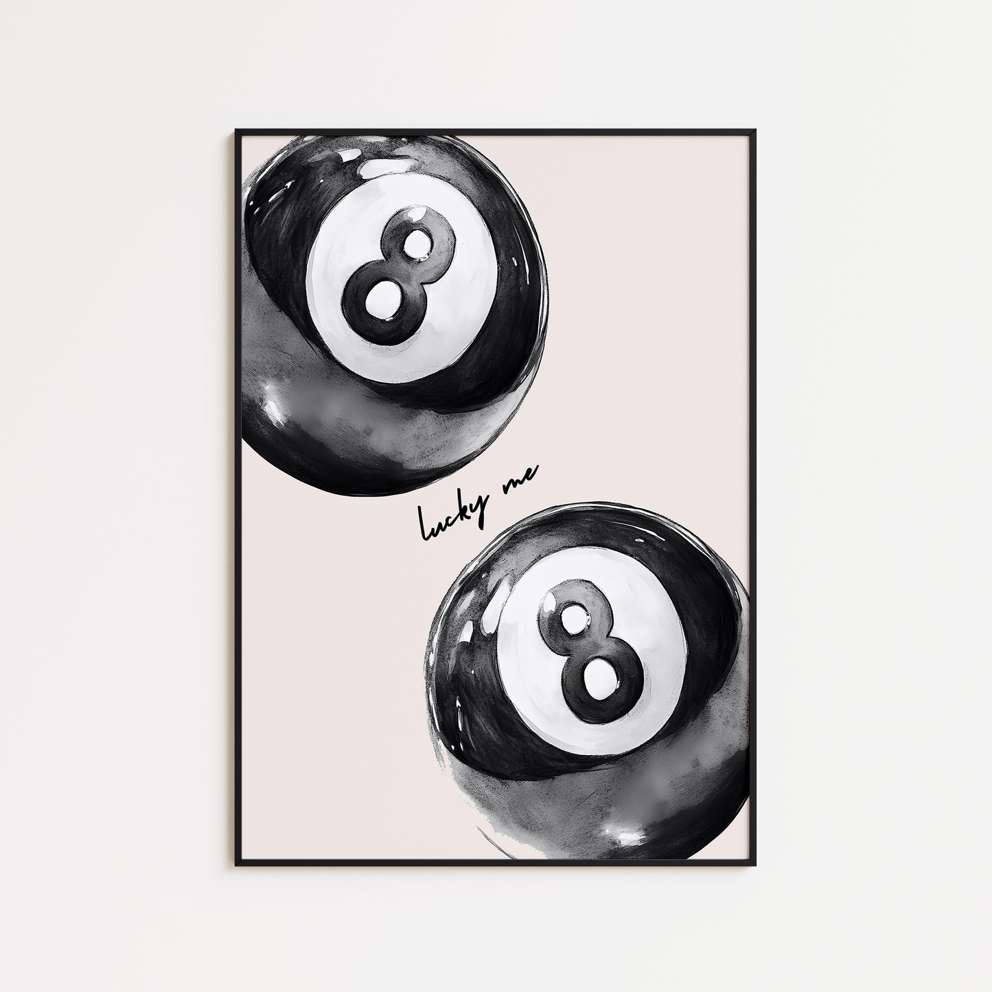 Black 8 Pool Ball Print