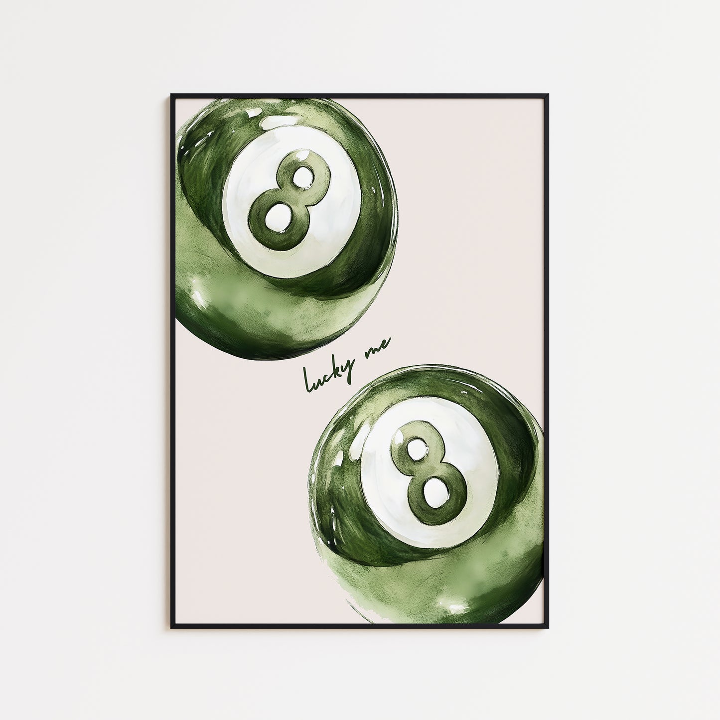 Sage Green 8 Pool Ball Print