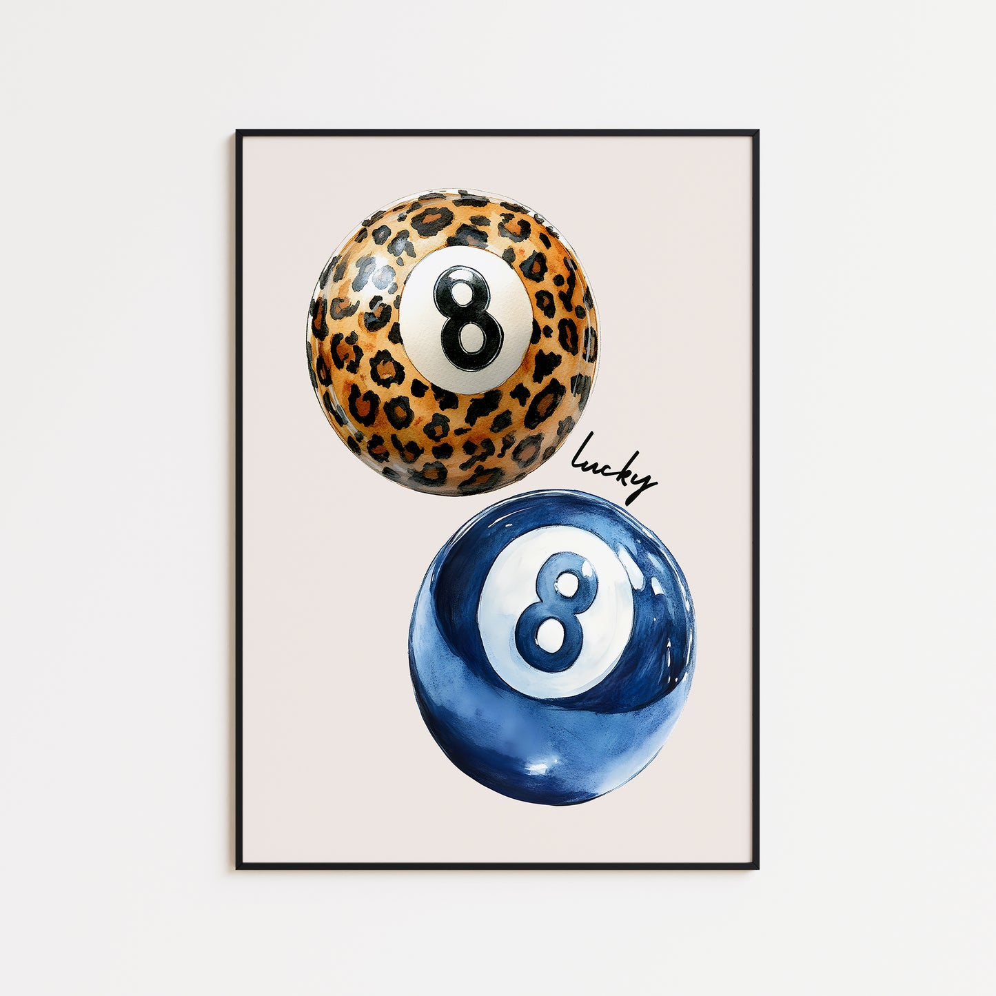 Navy & Leopard 8 Ball Print