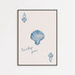 Blue Seashell Playing Card Print