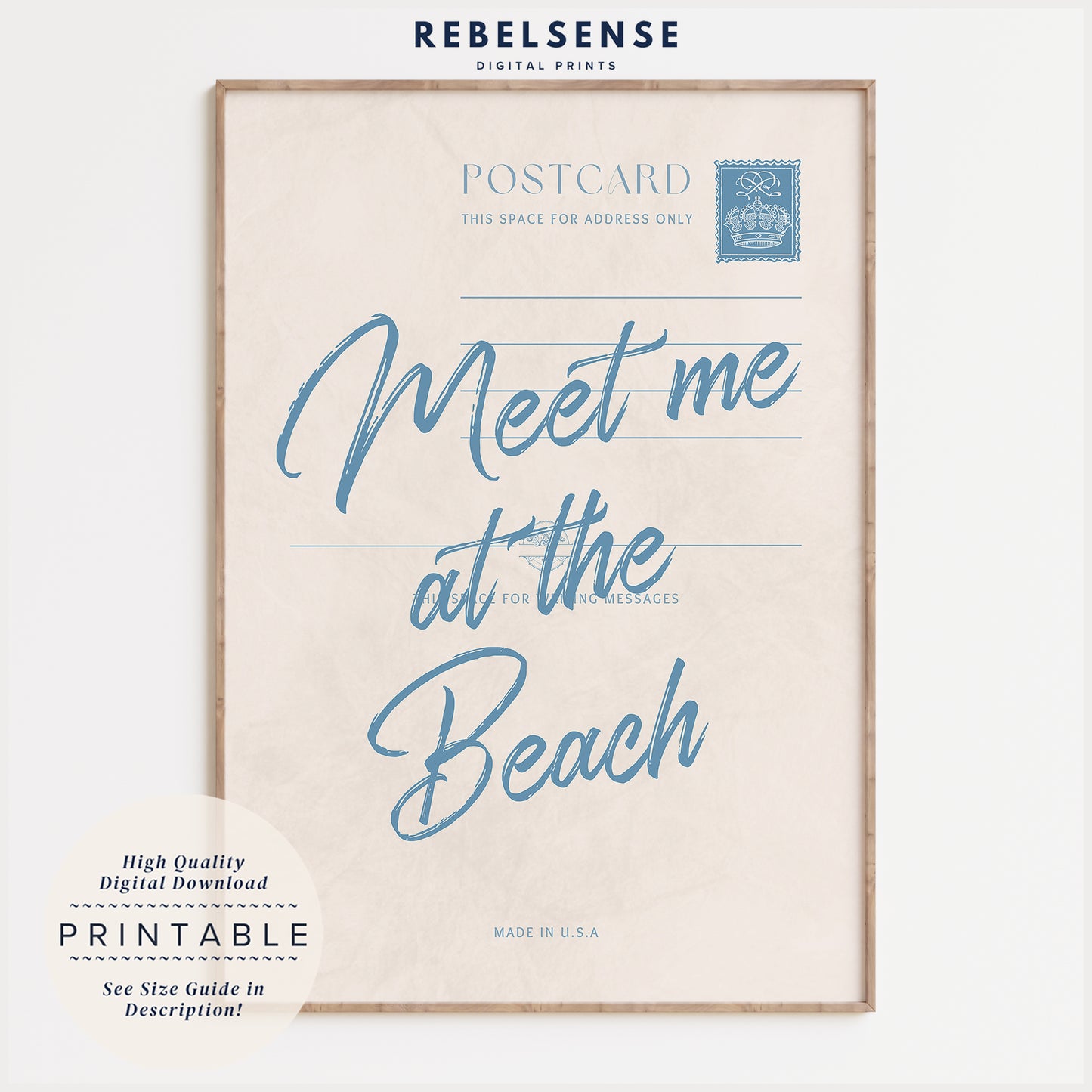 Blue Beach Postcard Print