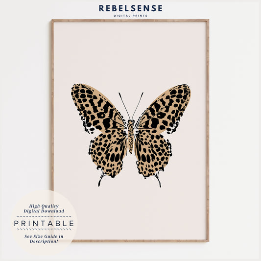 Leopard Butterfly Print