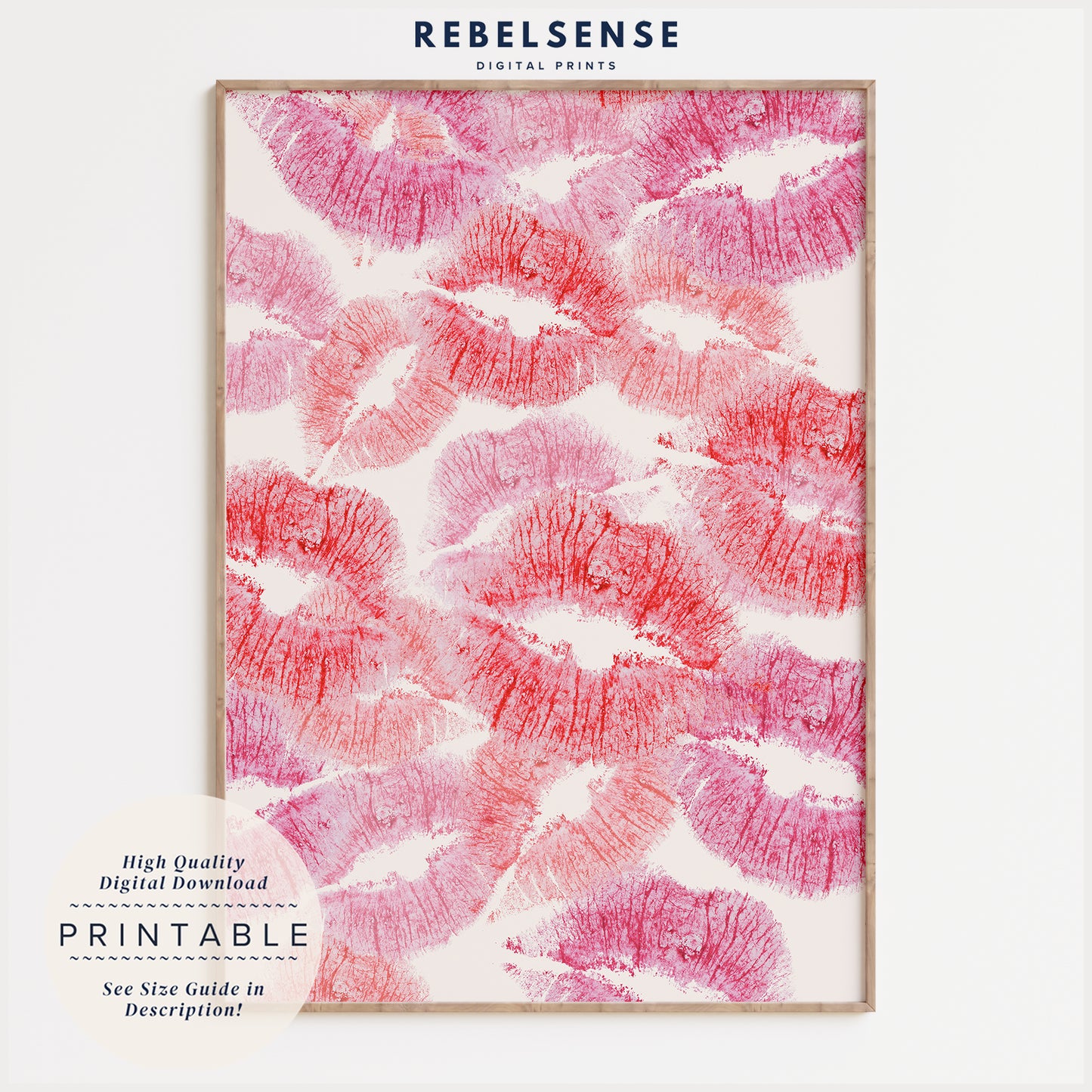 Pink Lipstick Set Of 3 Prints