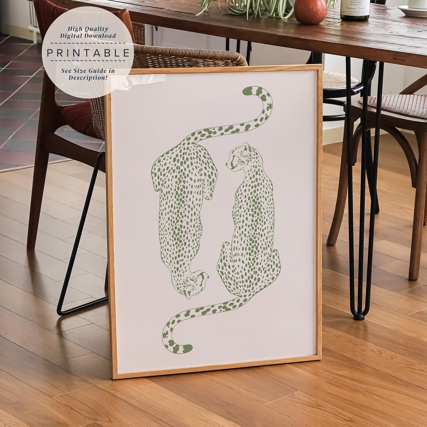 Sage Green Cheetah Print