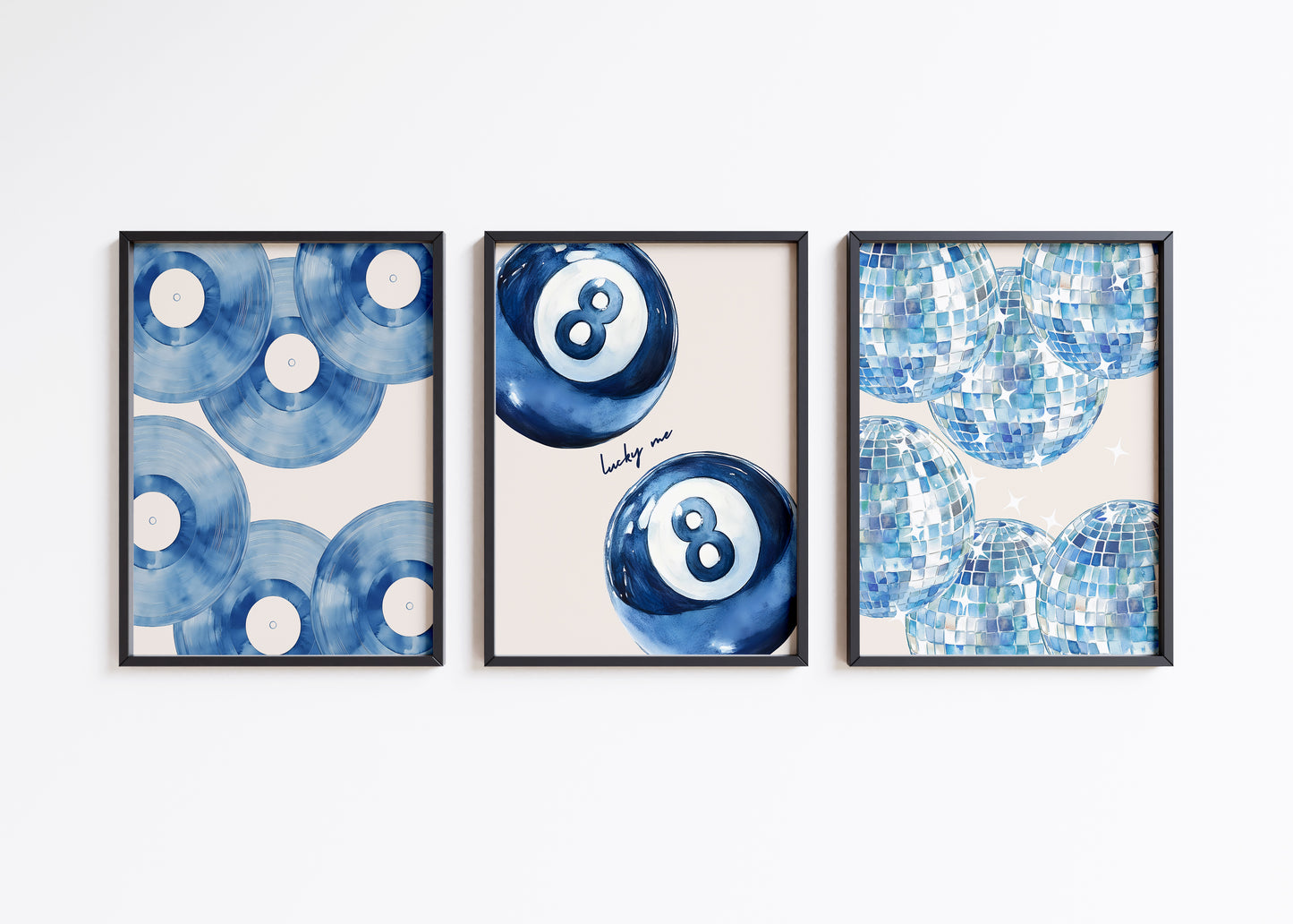Blue Aesthetic Set Of 3 Prints