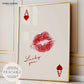 Red Ace Of Hearts Lips Print