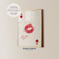 Red Ace Of Hearts Lips Print