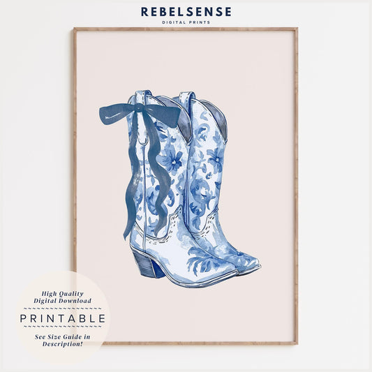 Chinoiserie Cowgirl Boots Print