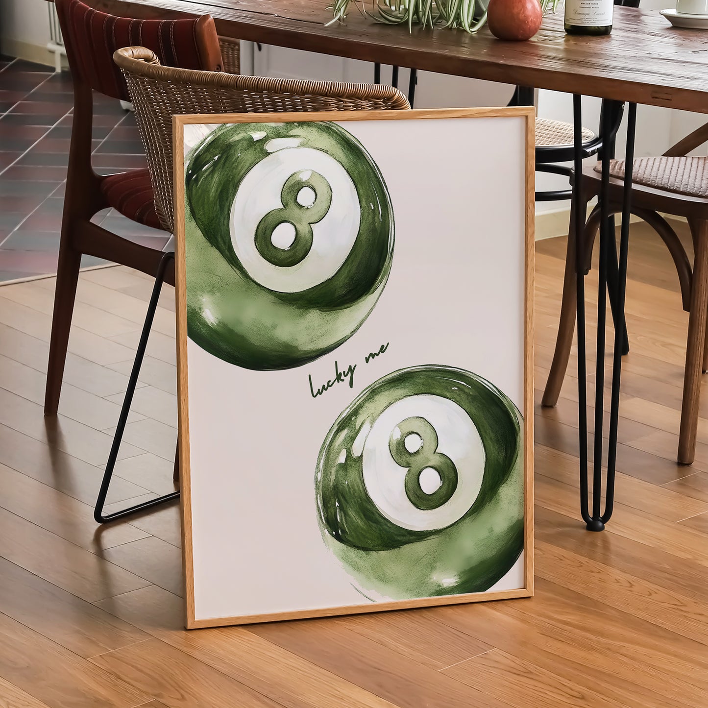 Sage Green 8 Pool Ball Print