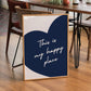 Navy Blue Heart Print