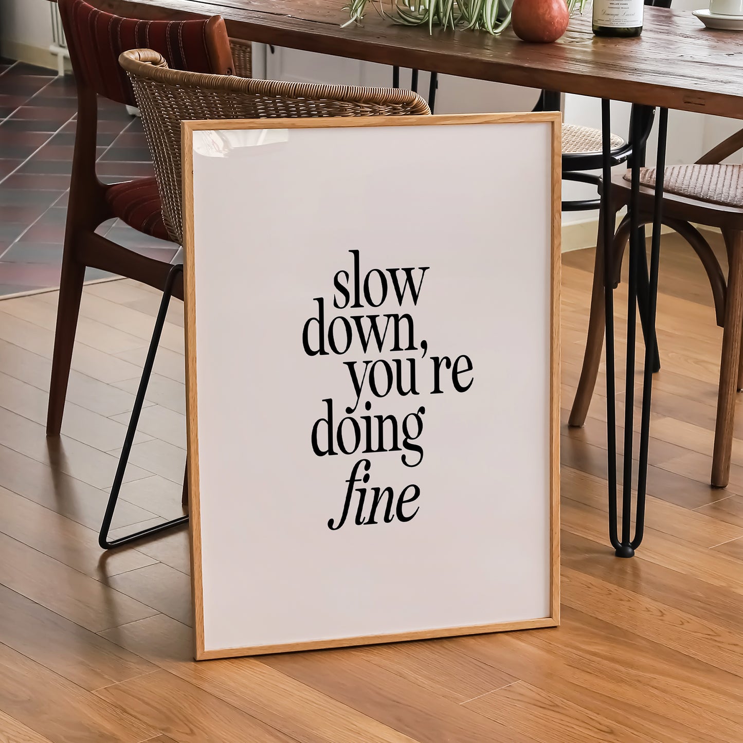 Black Slow Down Lyric Print