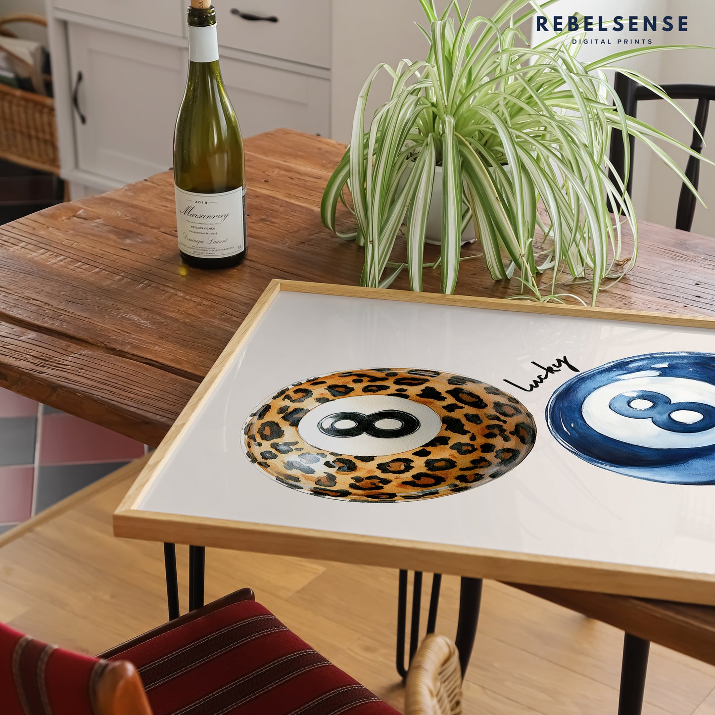 Navy & Leopard 8 Ball Print