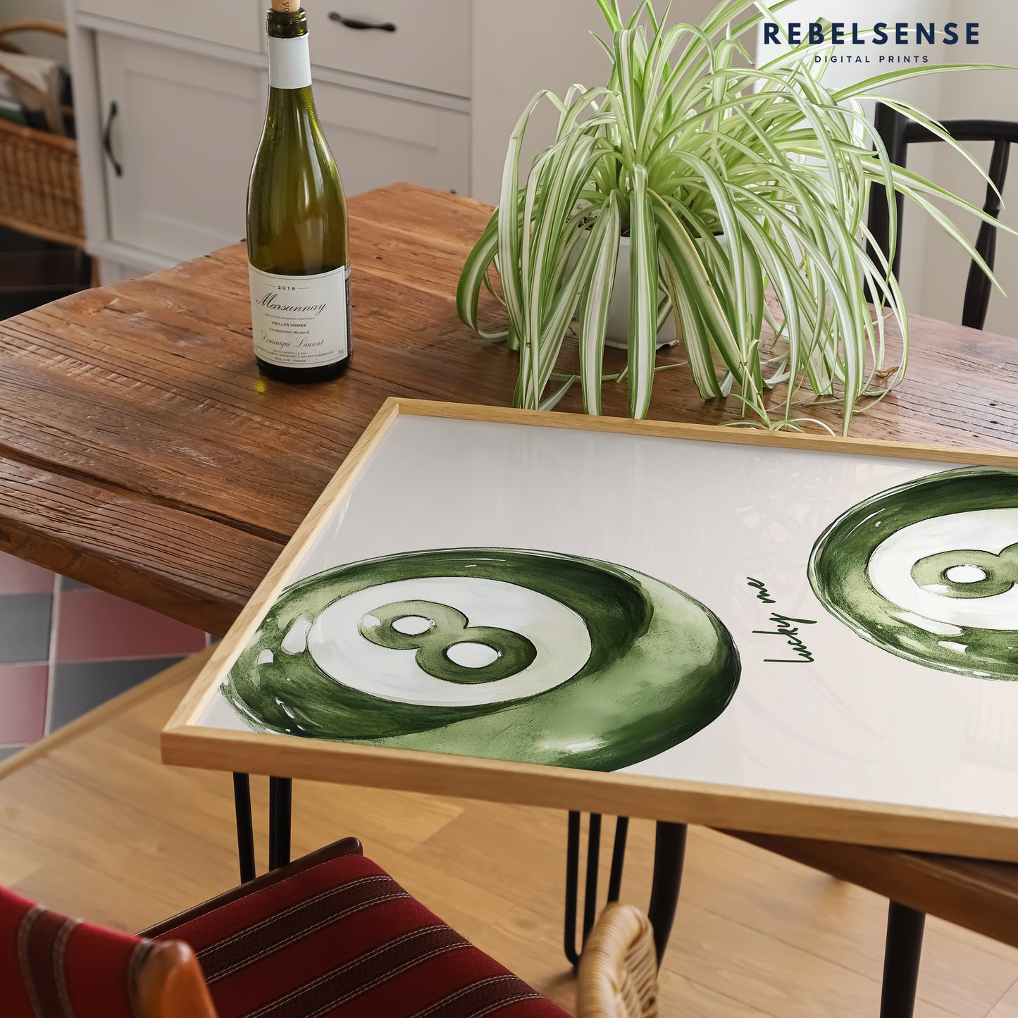 Sage Green 8 Pool Ball Print