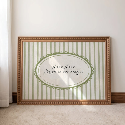 Sage Green Night Night Print