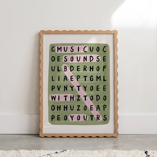 Green 'Music Sounds Better With You' Print