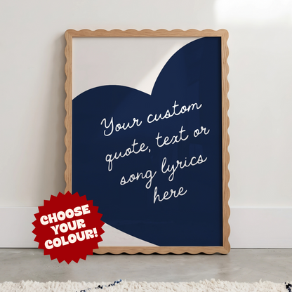 Custom Heart Wall Art: Personalised Quote Print