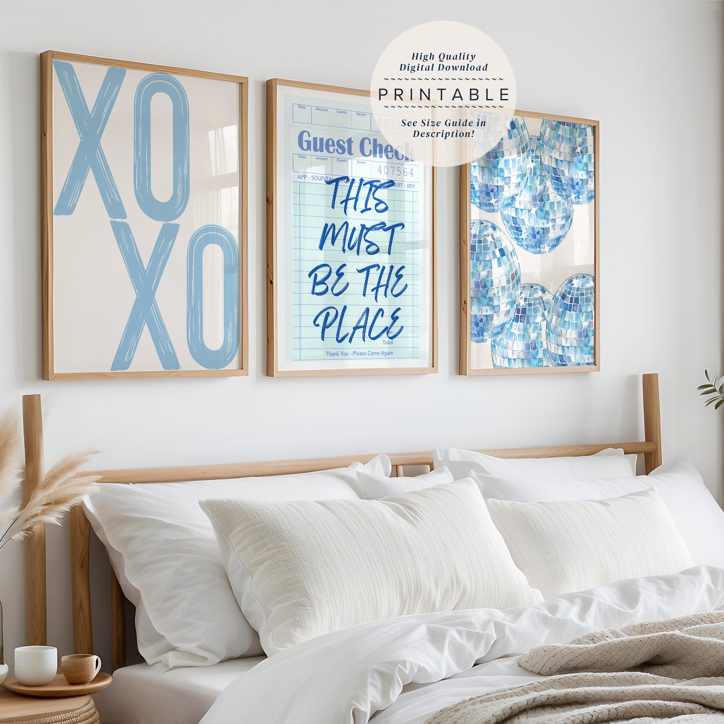 Light Blue Aesthetic Set Of 3 Prints