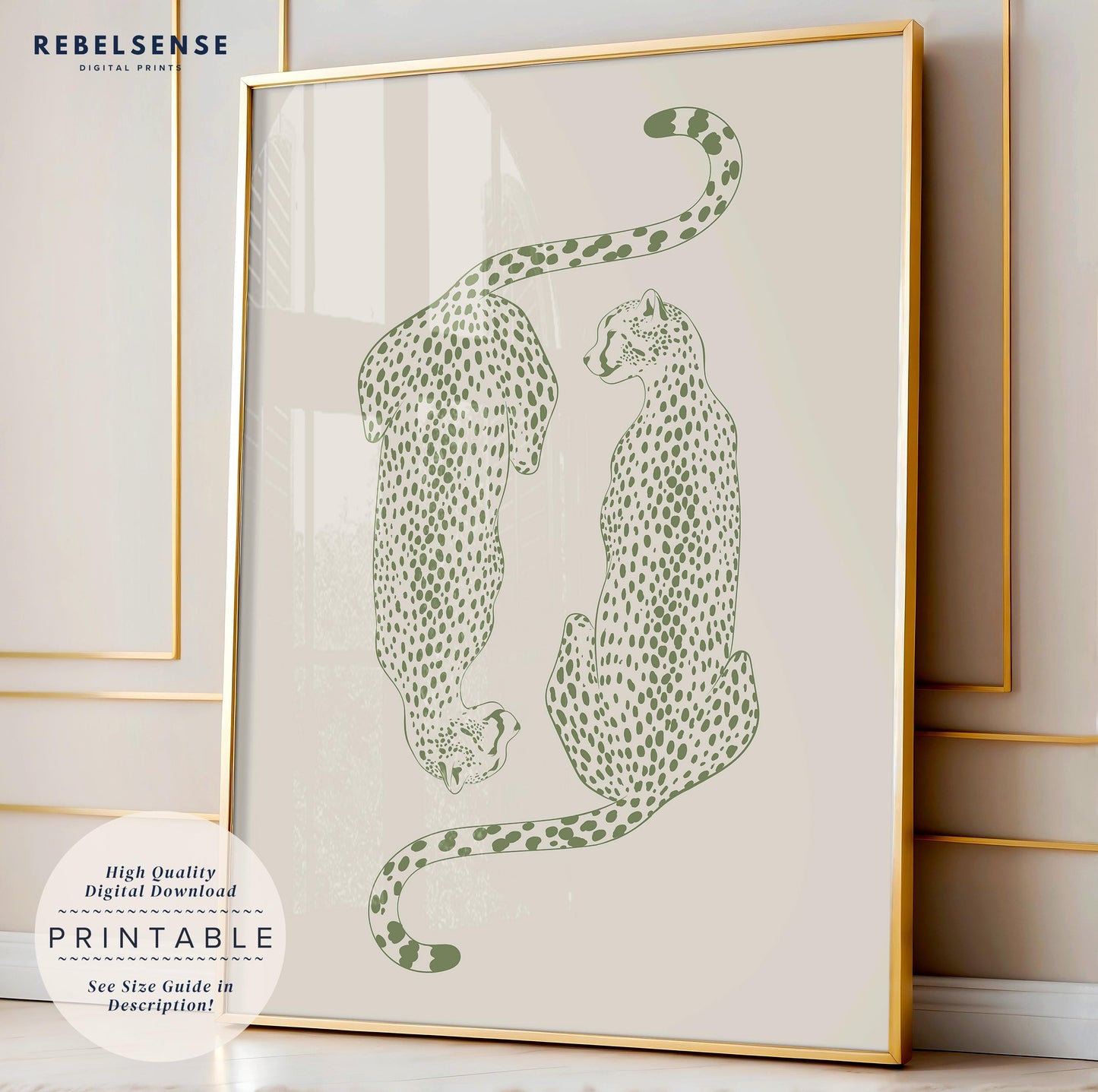 Sage Green Cheetah Print