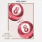 Pink 8 Pool Ball Print