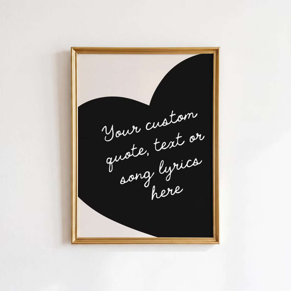Custom Heart Wall Art: Personalised Quote Print