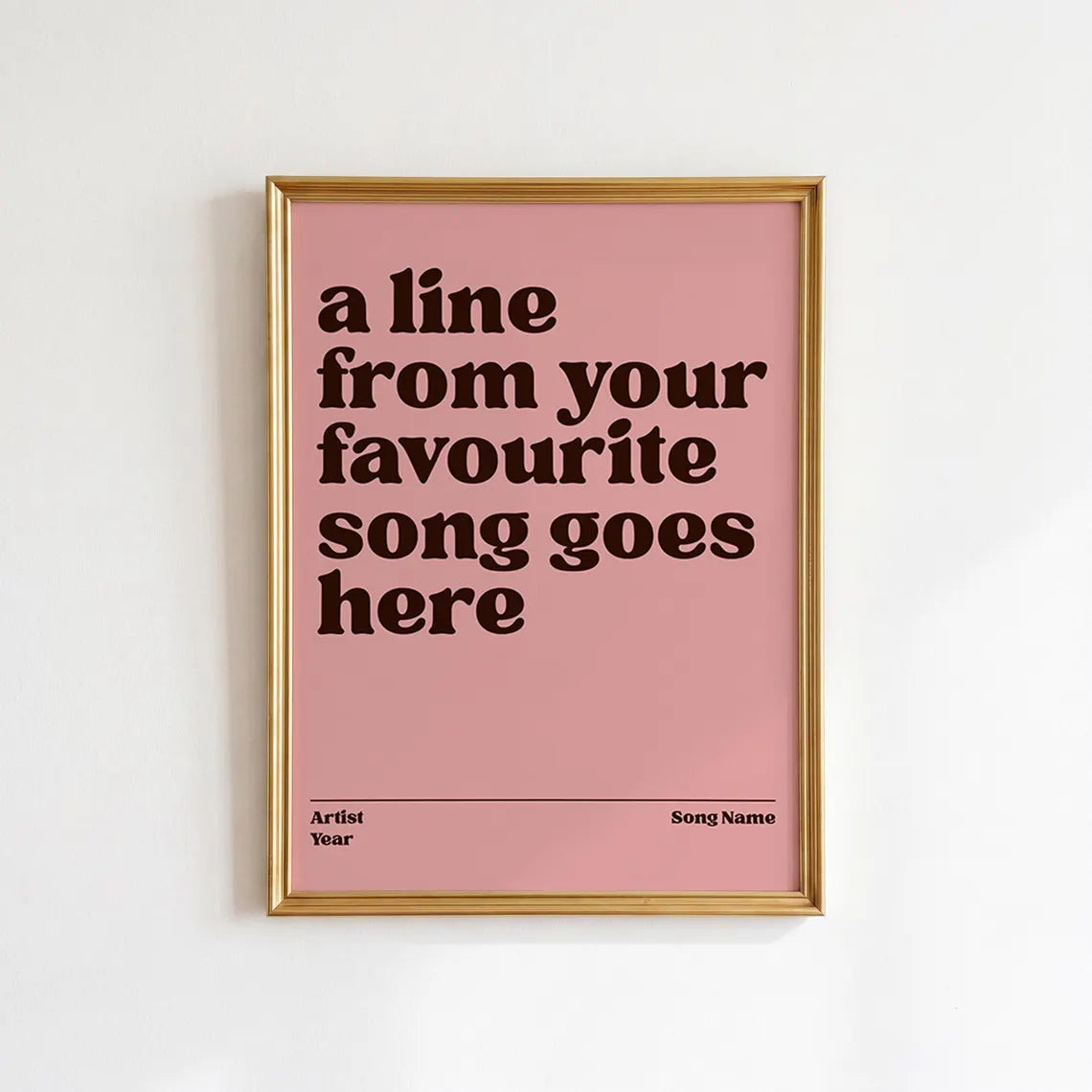 Custom Song Lyrics Print: Personalised Music Poster