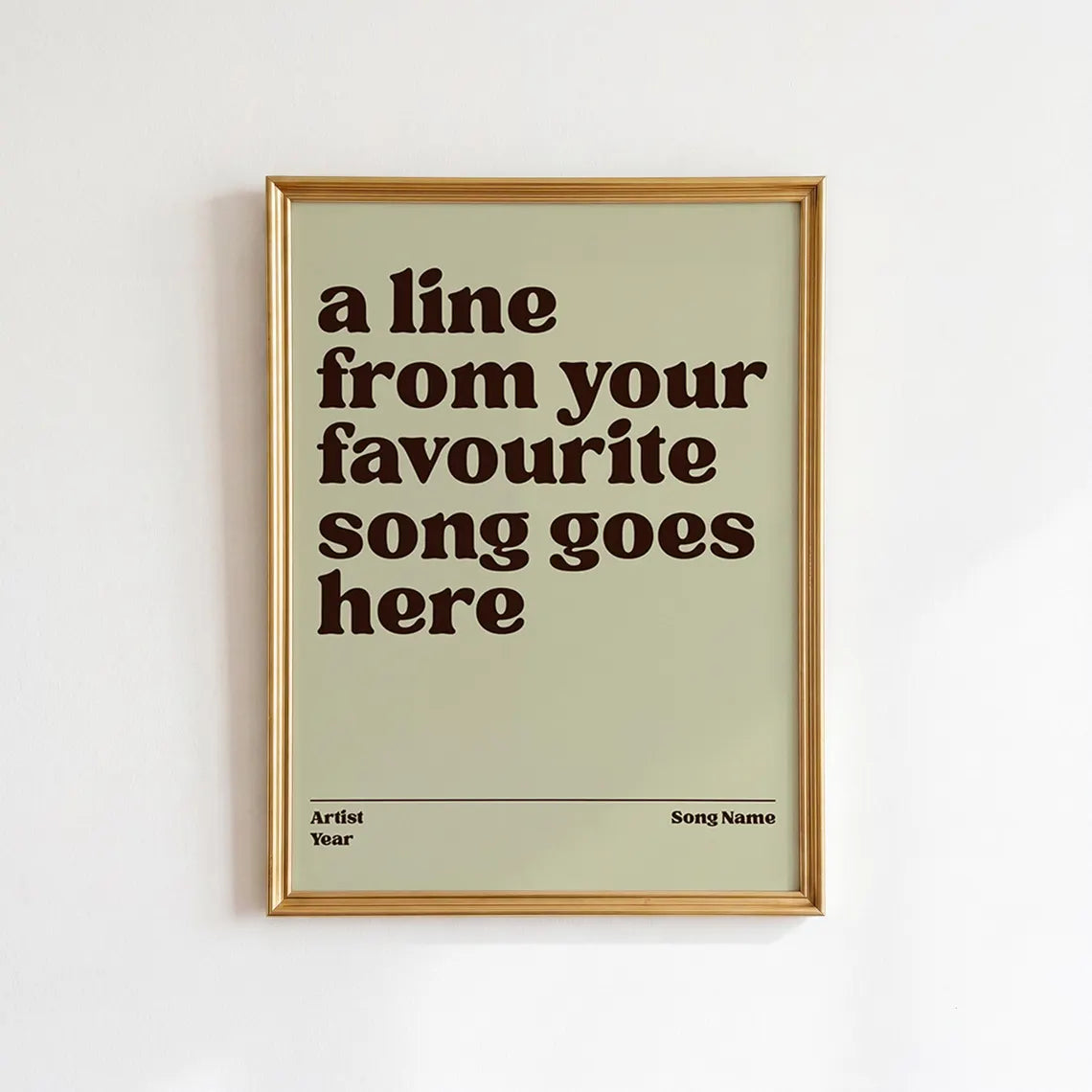 Custom Song Lyrics Print: Personalised Music Poster