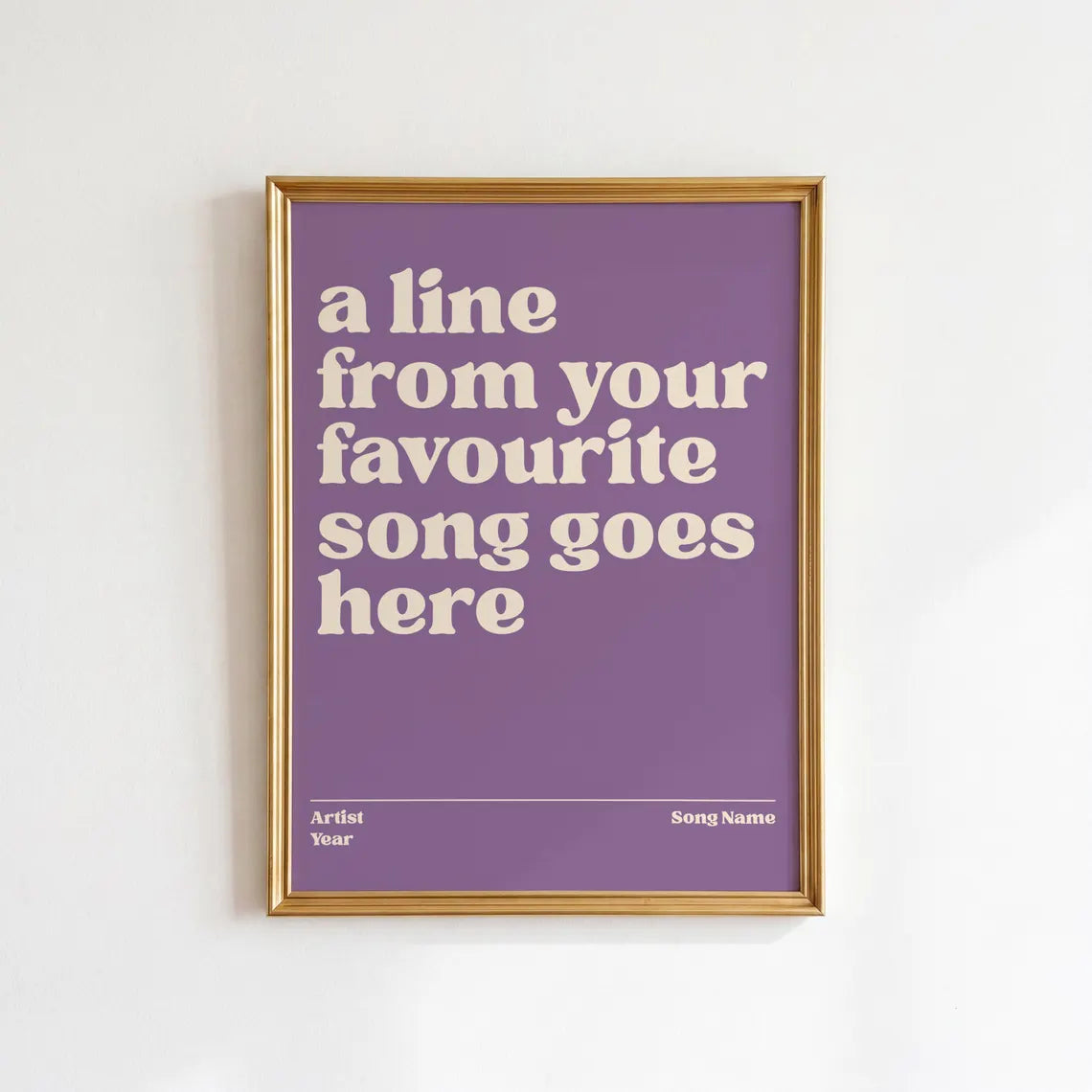 Custom Song Lyrics Print: Personalised Music Poster