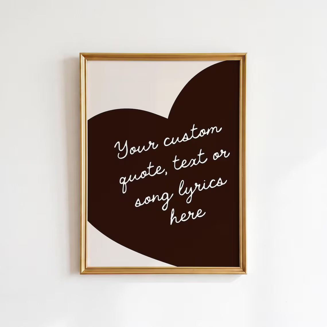 Custom Heart Wall Art: Personalised Quote Print
