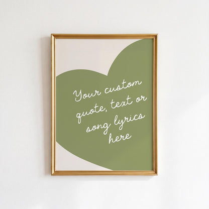 Custom Heart Wall Art: Personalised Quote Print