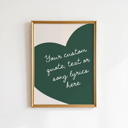 Custom Heart Wall Art: Personalised Quote Print