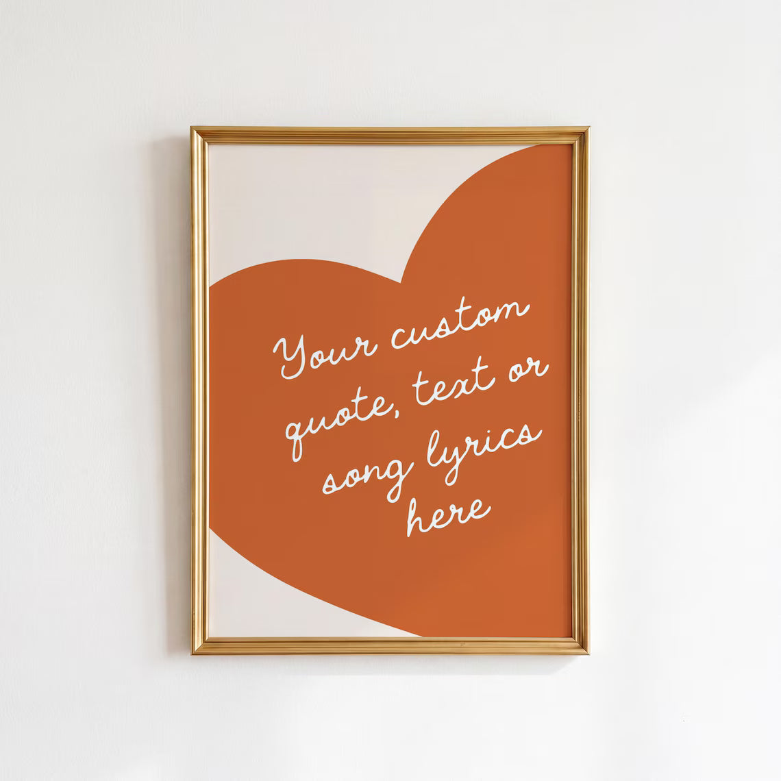 Custom Heart Wall Art: Personalised Quote Print