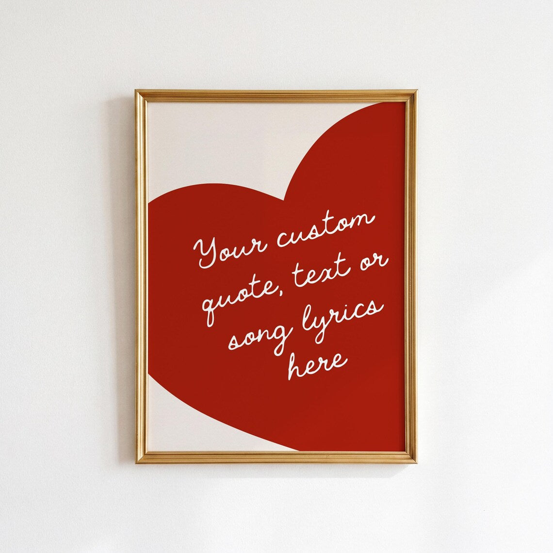 Custom Heart Wall Art: Personalised Quote Print