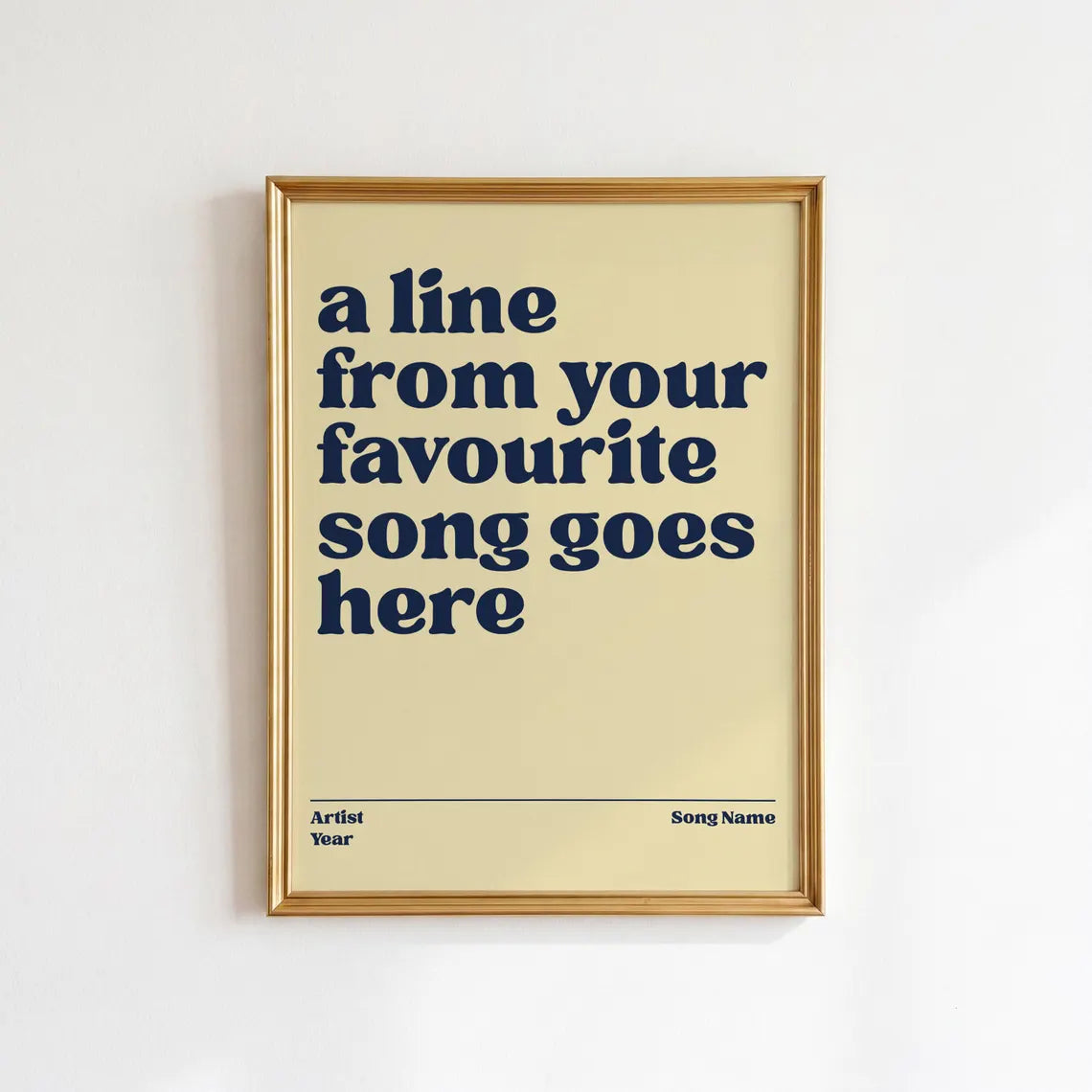Custom Song Lyrics Print: Personalised Music Poster