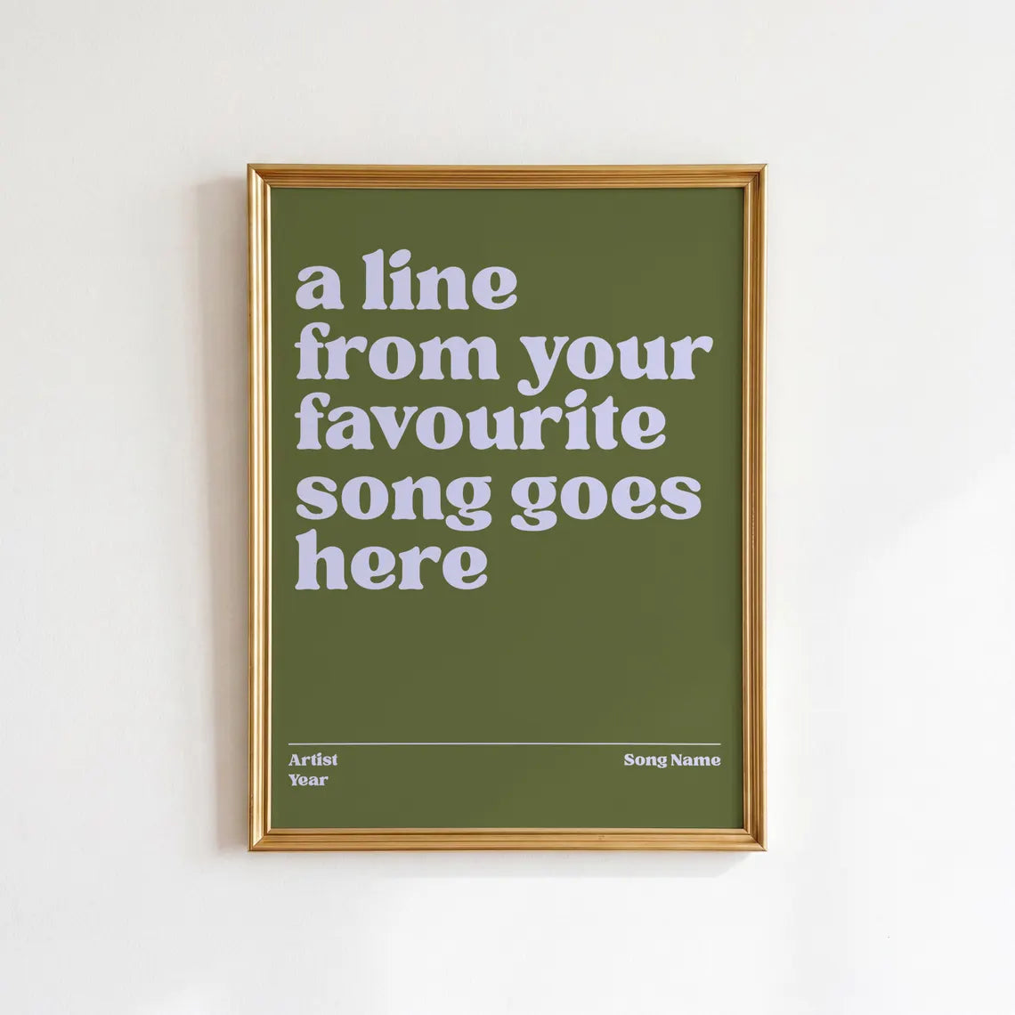 Custom Song Lyrics Print: Personalised Music Poster
