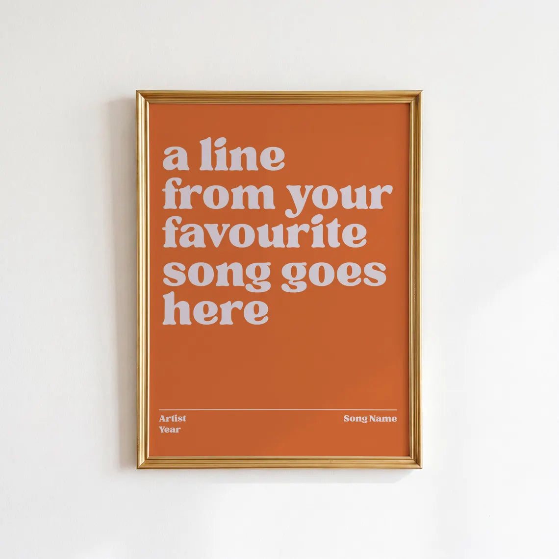 Custom Song Lyrics Print: Personalised Music Poster