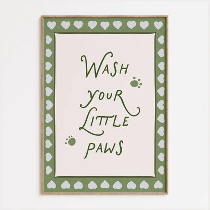Wash Your Paws Bathroom Print