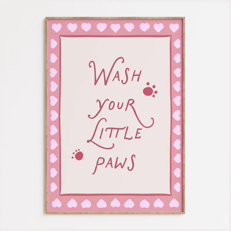 Wash Your Paws Bathroom Print