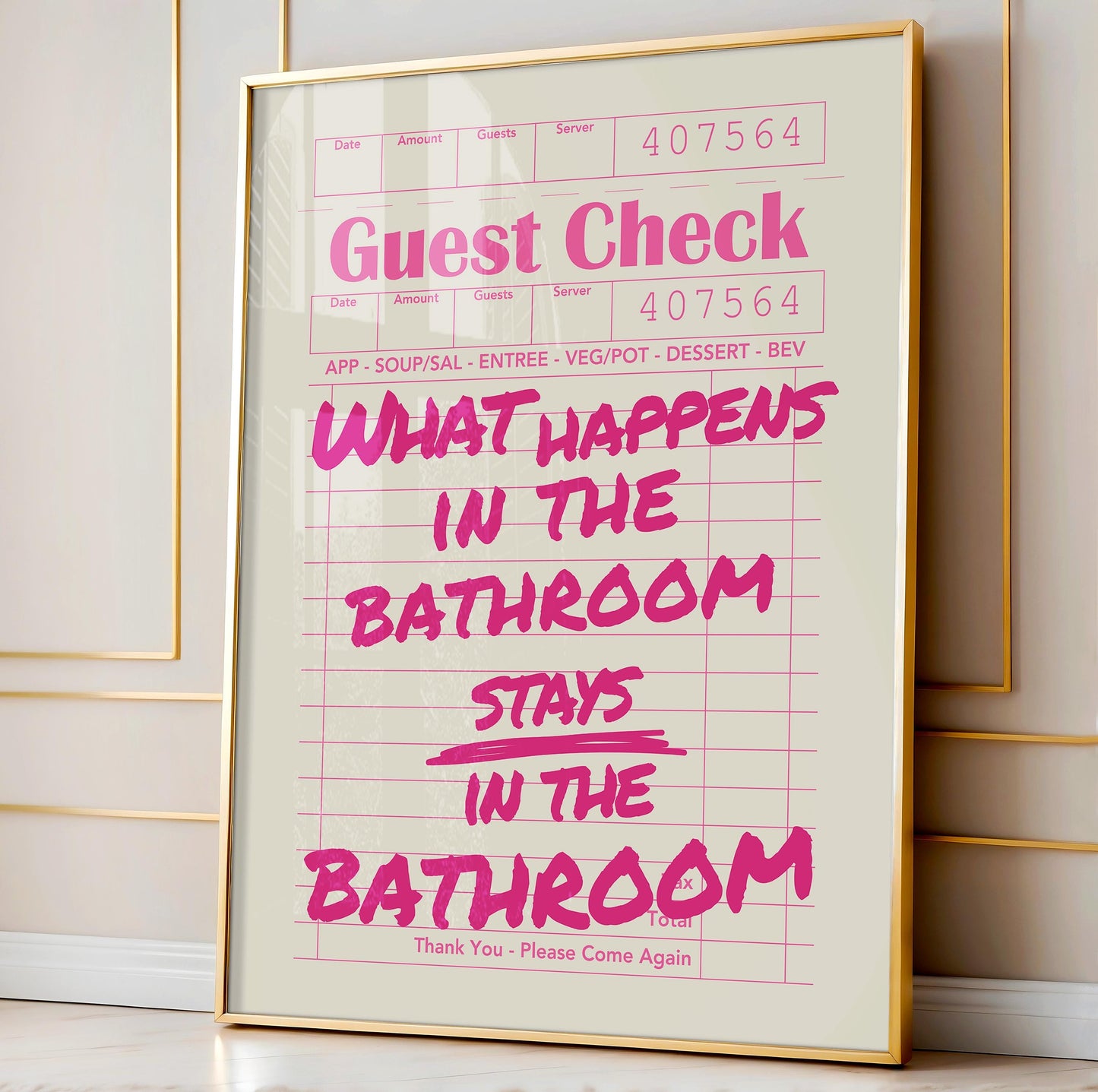 Funny Pink Bathroom Print