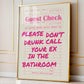 Pink Guest Check Bathroom Print