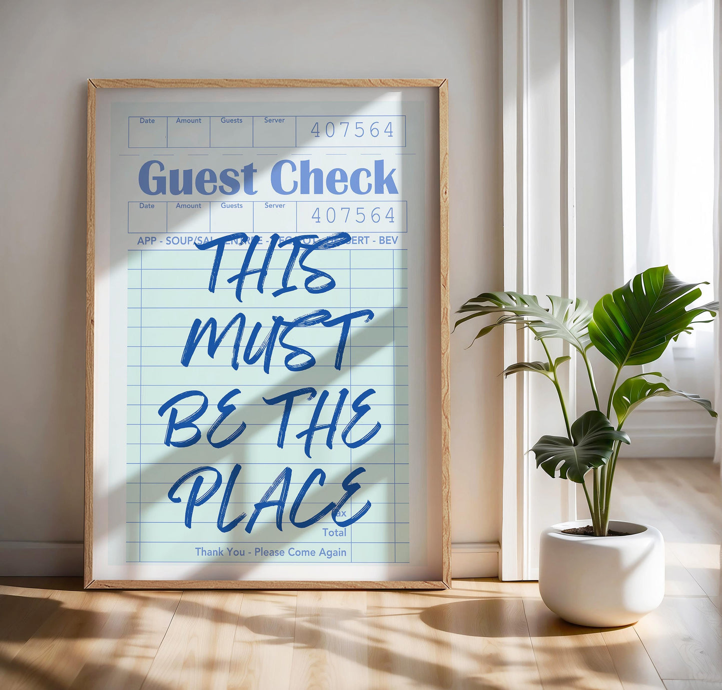 Blue Guest Check Print